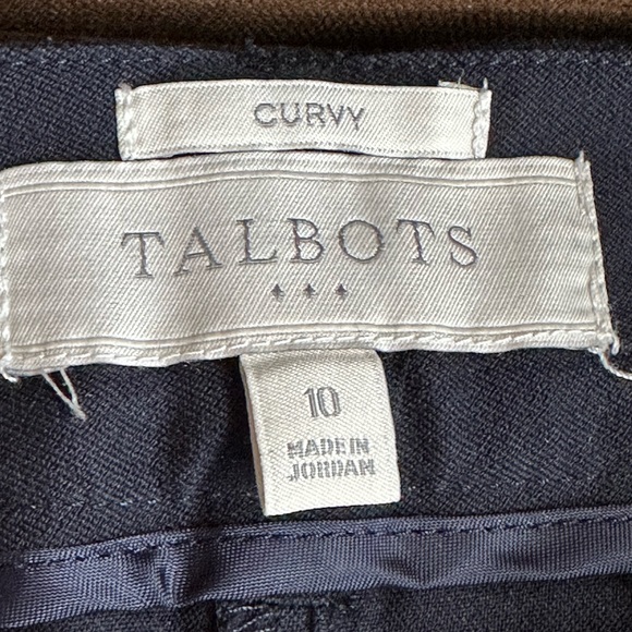 Talbots Navy Blue Curvy Straight Leg Mid Rise Sz 10 With Back Pockets - Picture 4 of 13
